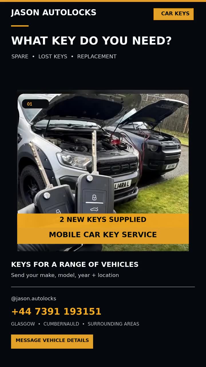 Video: two new keys supplied for a Ford Ranger and Land Rover
