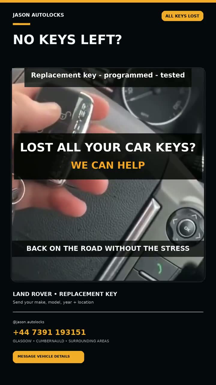 Video: Land Rover all keys lost, replacement key programmed and tested